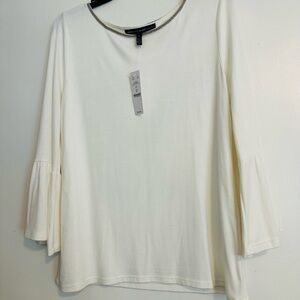 NWT WHBM cream op with bell 3/4 sleeves. Med
